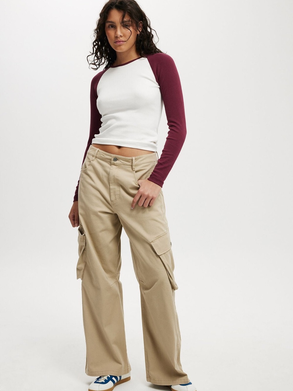 Cotton On Olive Green Wide Leg Cargo Pants - Picture 2 of 5